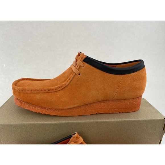 Clarks Originals Wallabee Orange Suede Men's Shoes Chukka Boots Limited Edition - Picture 5 of 12
